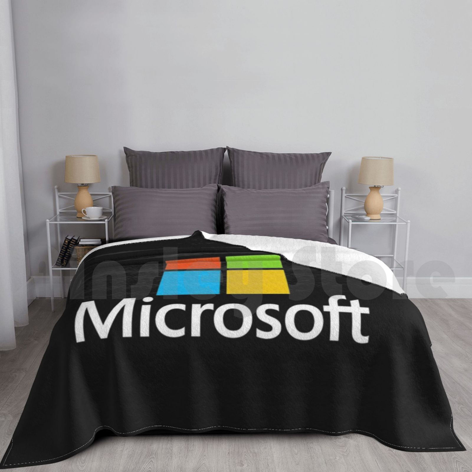 Office Tech Logo - Microsoft Type Blanket Fashion Custom Microsoft