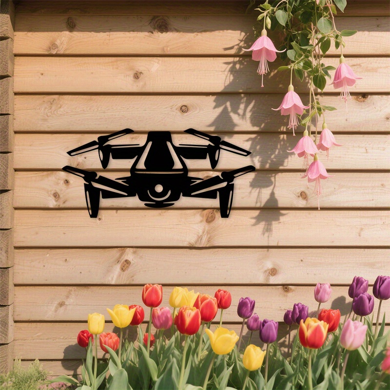 Office Tech Room - Drone Silhouette Metal Wall Art Modern
