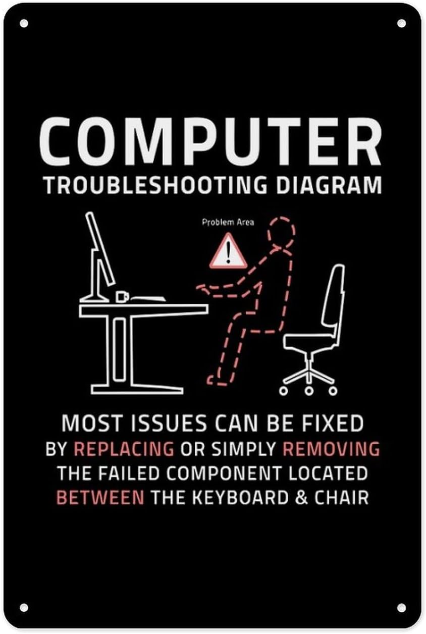 Office Tech Room - Metal Tin Sign 8 X 12
