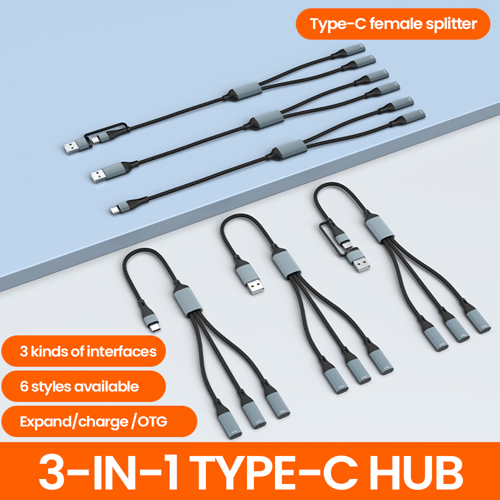 Cable Lock Laptop - 3 in 1 Type C Hub