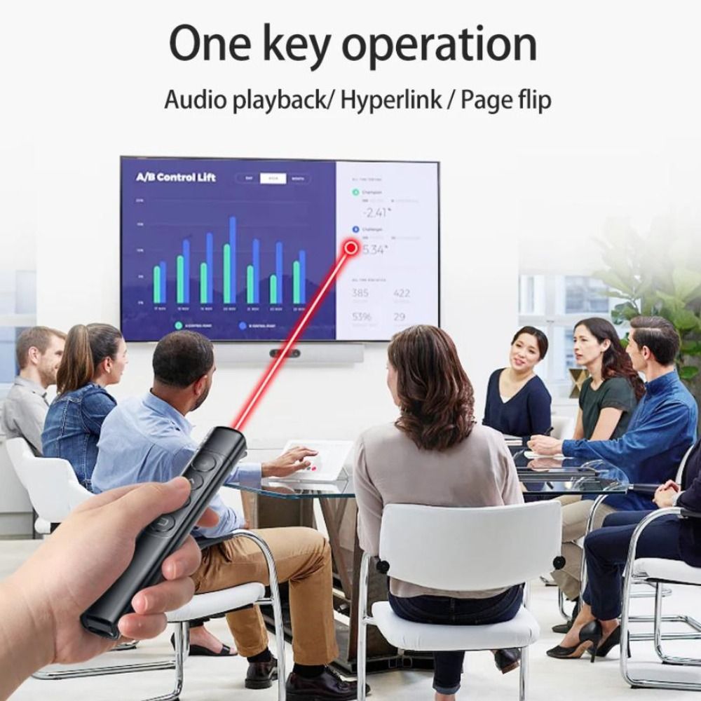 Presentation Remote Laser - 2.4GHz Wireless Presentation Clicker USB Charging