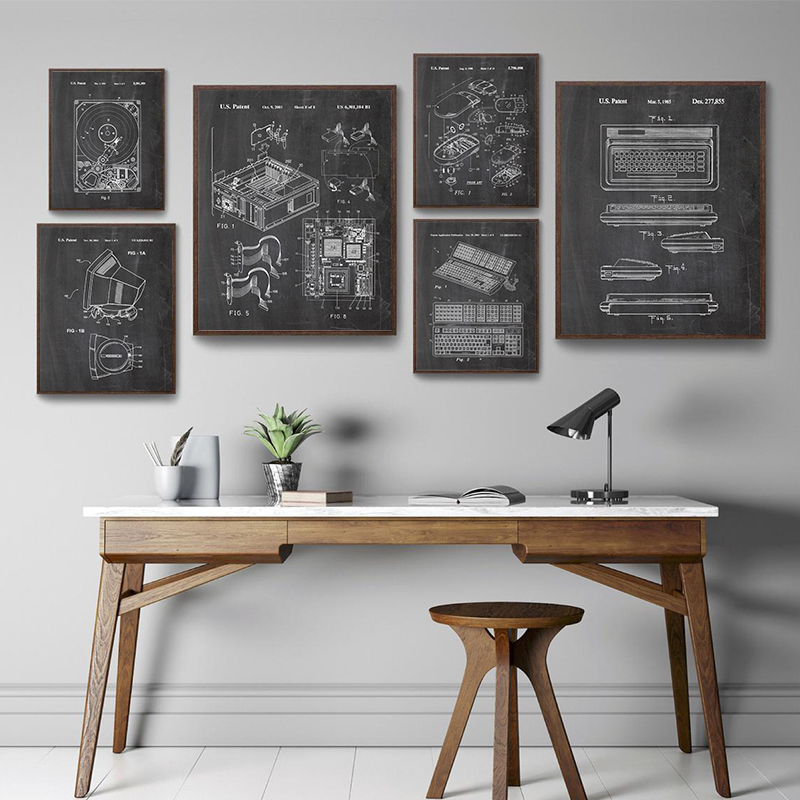 6Pcs Vintage Computer Patent W - Office Tech Room 评论和价格