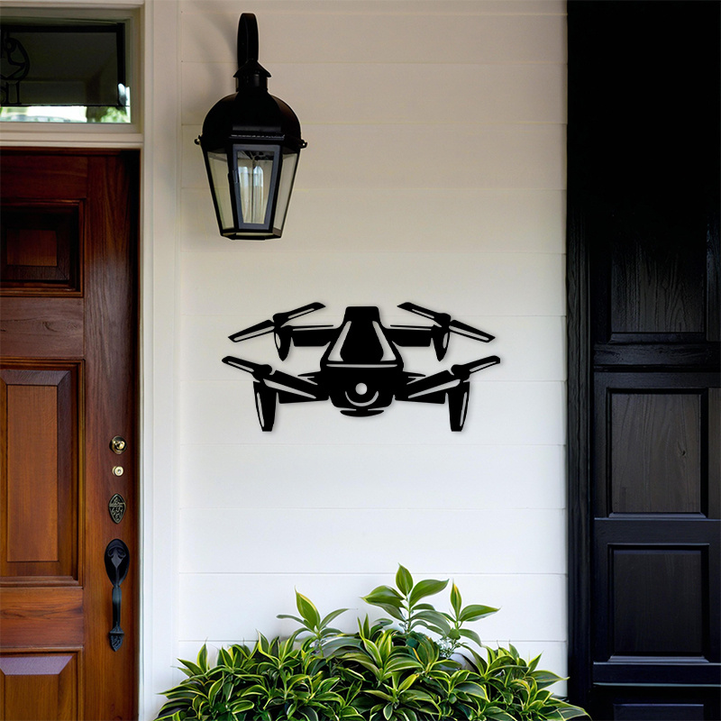 Drone Silhouette Metal Wall Ar - Office Tech Room 评论和价格
