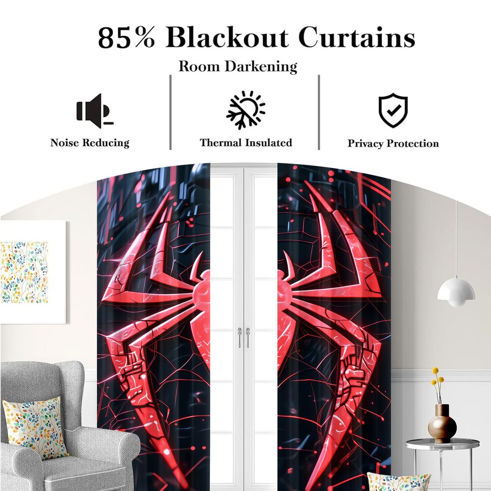 Spider Print Curtains Futurist - Office Tech Room 评论和价格