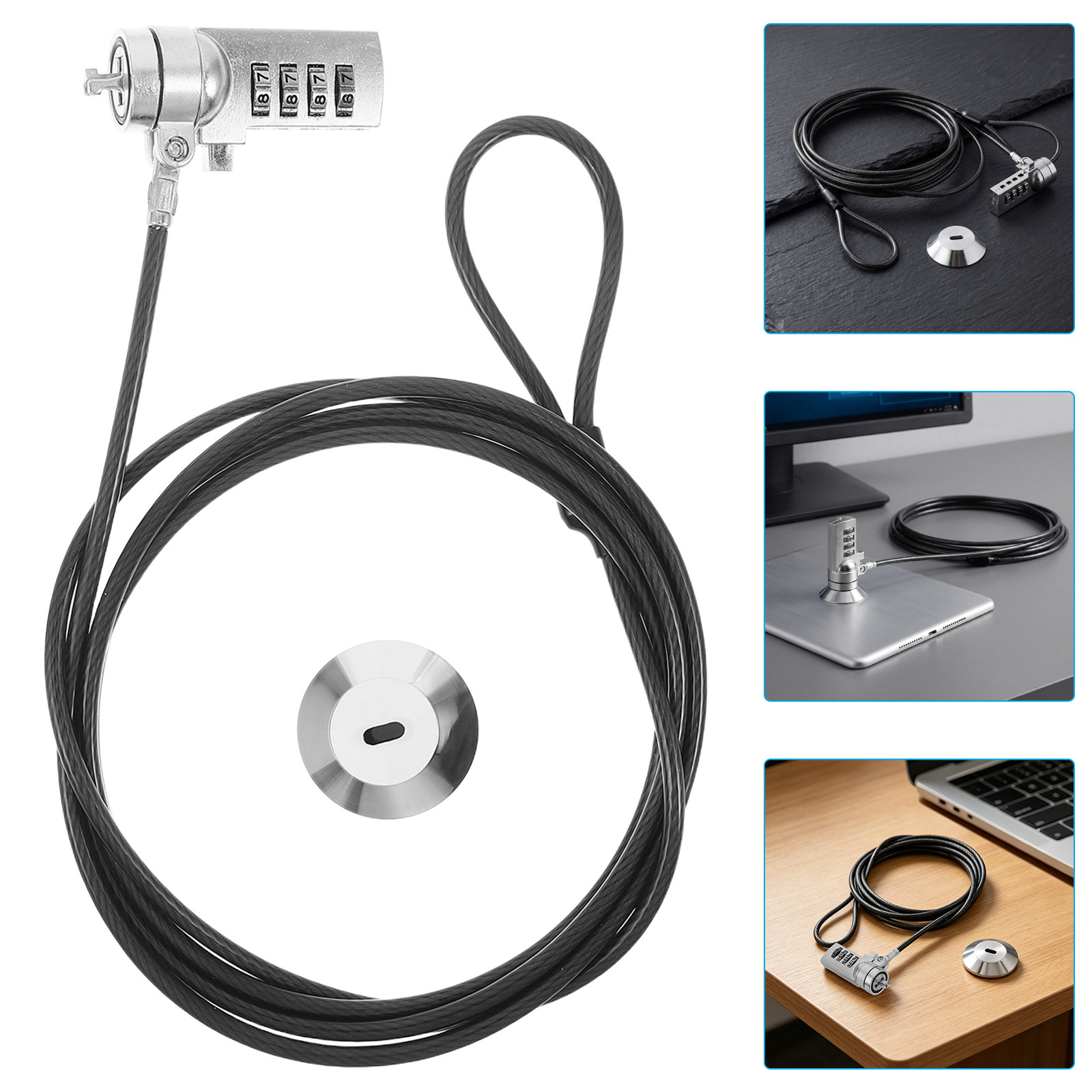 1Set Laptop Combination Lock 6 - Cable Lock Laptop 评论和价格