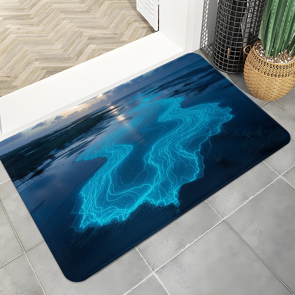 Abstract Topo Doormat Neon Blu - Office Tech And Space 评论和价格