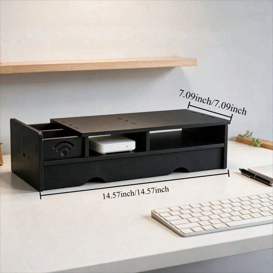 Black Matte WiFi Router Storag - Office Tech And Space 评论和价格