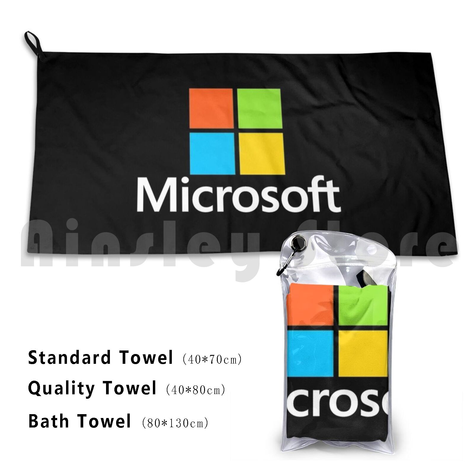 Microsoft Type Bath Towel Beac - Office Tech Logo 评论和价格
