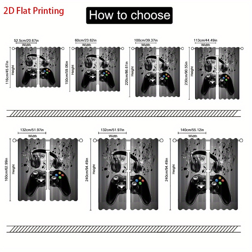 2pcs Game Controller Curtains  - Office Tech Room 评论和价格