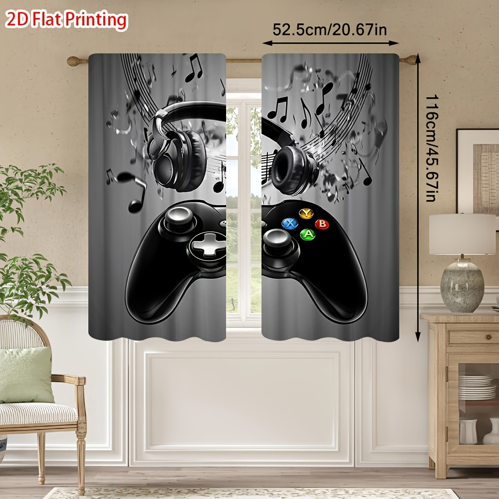 2pcs Game Controller Curtains  - Office Tech Room 评论和价格